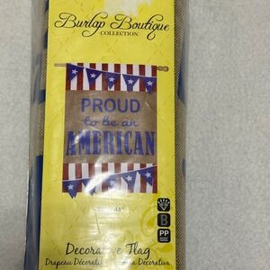 Evergreen Burlap Boutique Decorative Flag Home 28x44 Tan New Patriotic American